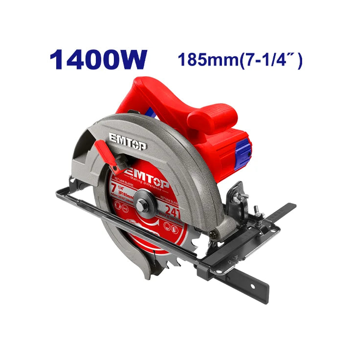 EMTOP Circular Saw 1400W – Reliable Power Tool for Woodworking and Construction