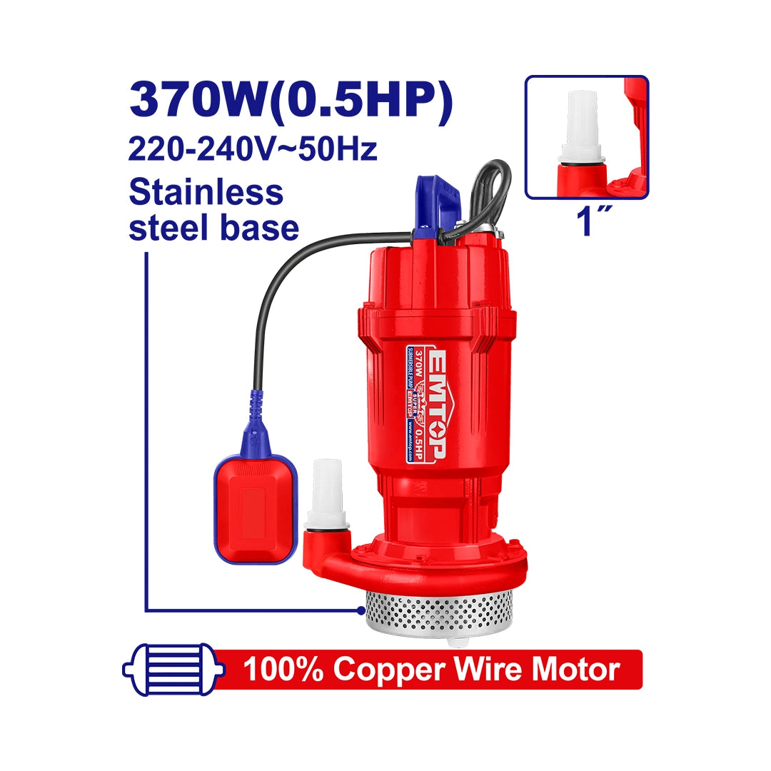 EMTOP Submersible pump 1" 0.5HP