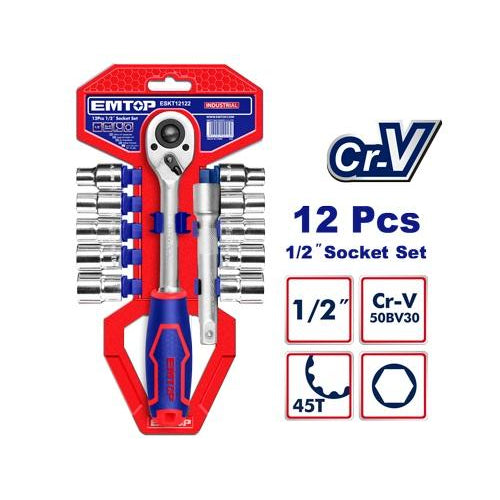 12 Pcs 1/2" Socket Set