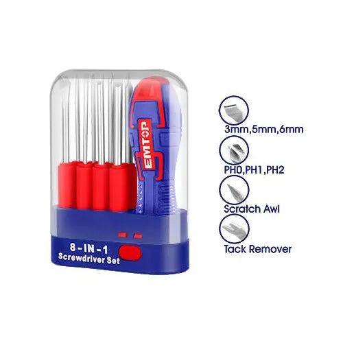 9 pcs interchangeable screwdriver set – EMTOP hand tools in Qatar