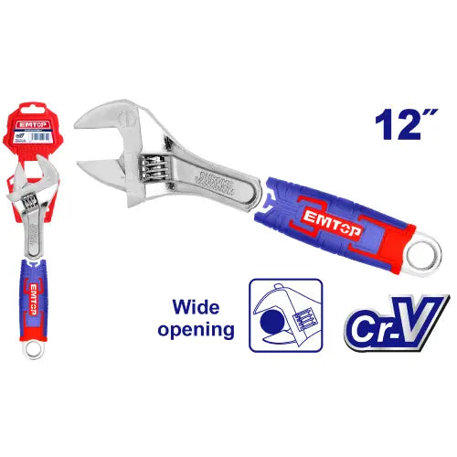 EMTOP adjustable wrench spanner 12" – versatile hand tool for tightening and loosening bolts in Qatar
