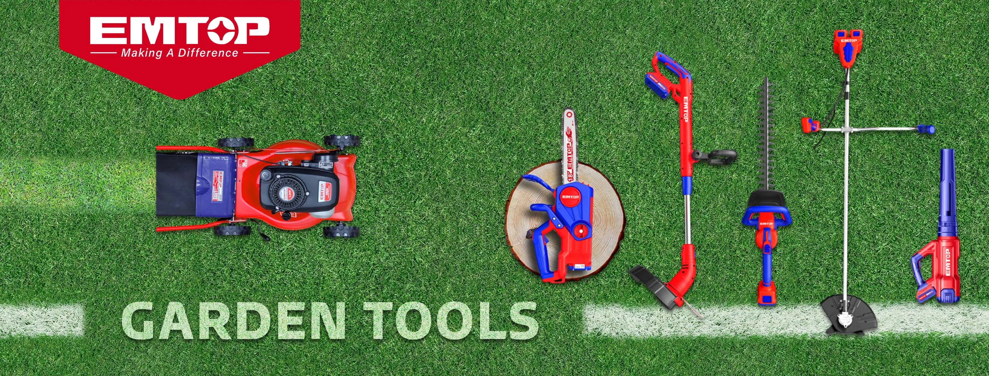 EMTOP garden tools – part of our reliable power tools and hand tools collection in Qatar for outdoor and home use.