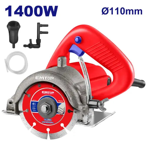 EMTOP Marble Cutter EMCT14001 – precision power tool for cutting marble, stone, and tiles