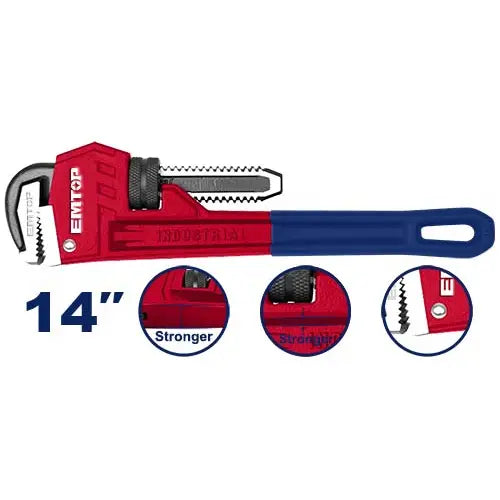 14-inch EMTOP pipe wrench – durable mid-size pipe tool in Qatar