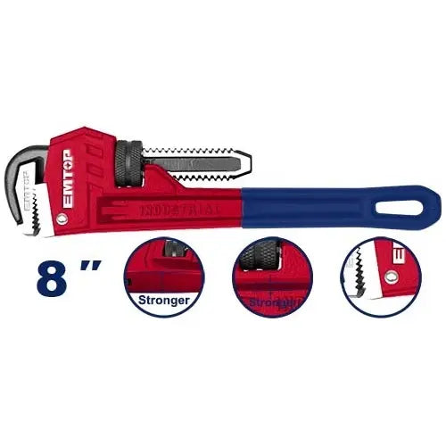 8-inch EMTOP pipe wrench – compact plumbing hand tool in Qatar