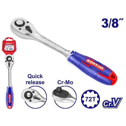 3/8 inch ratchet wrench by EMTOP – mid-size hand tool for mechanics in Qatar