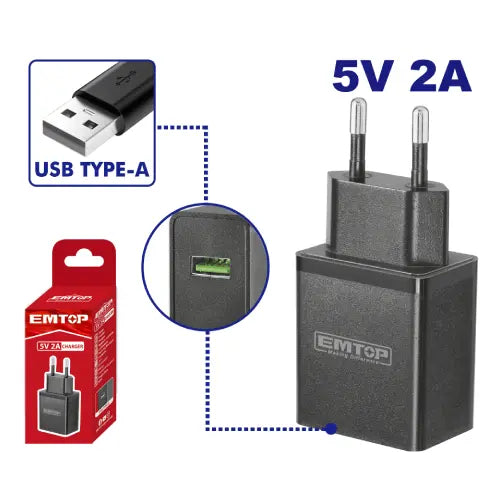 5V 2A USB Charger for Smartphones, Tablets, and USB Devices
