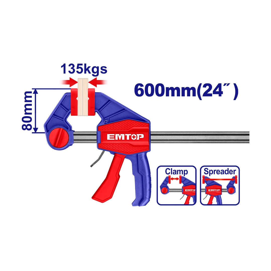EMTOP Quick bar clamp 80x600mm(24")