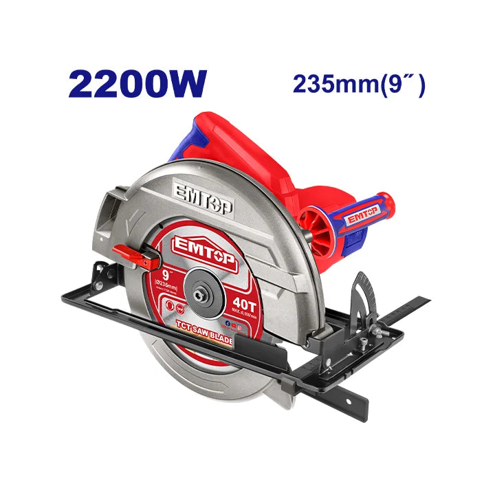 EMTOP 2200W Circular Saw – Powerful and Precise Woodworking Power Tool