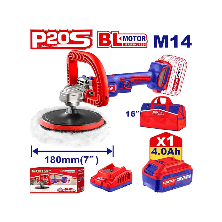 EMTOP Cordless Polisher – Portable Power Tool for Automotive and Wood Detailing in Qatar