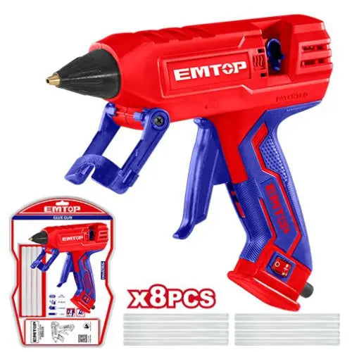 Corded glue gun power tool with adjustable glue flow for precise bonding