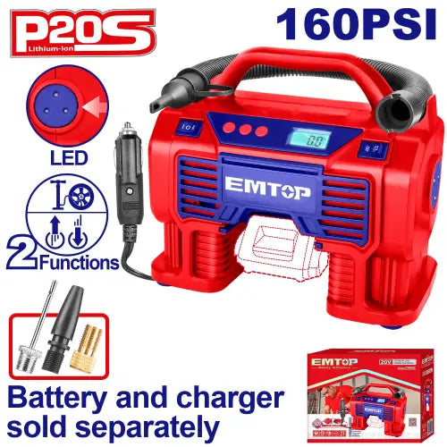 Cordless air compressor – EMTOP air tools Qatar