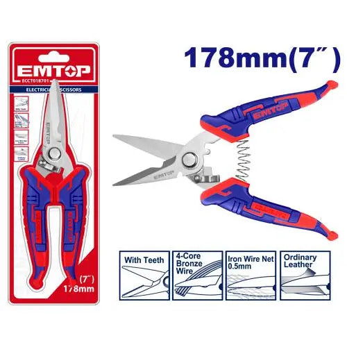 Electrician’s scissors 7 inch for cutting wires and cables, durable precision hand tool in Qatar