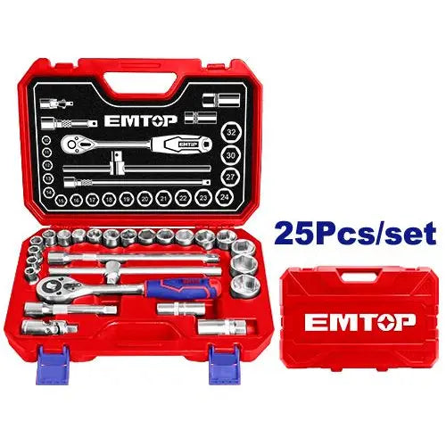 EMTOP 25 pcs socket wrench set – essential hand tools Qatar