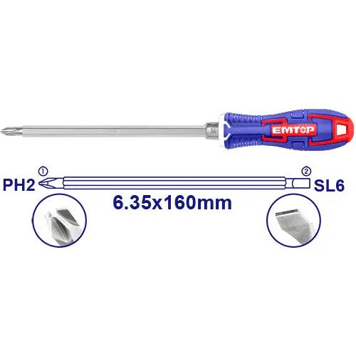 2 in 1 screwdriver tool from EMTOP – hand tools Qatar