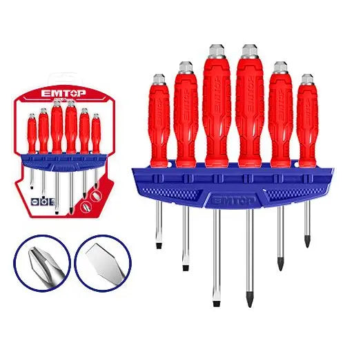 Go-through screwdriver set – heavy-duty EMTOP hand tools Qatar