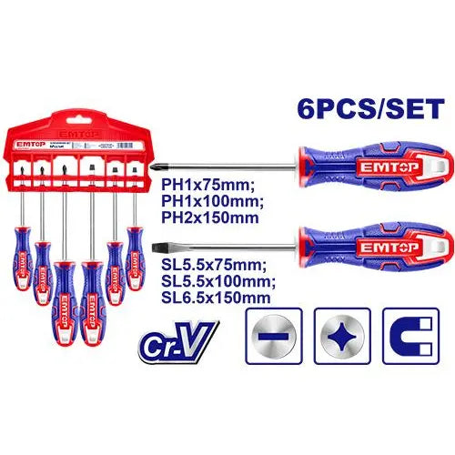 EMTOP 6 pcs screwdriver set – hand tools Qatar