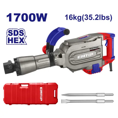 EMTOP demolition breaker 1700W – heavy-duty power tool for demolition and concrete breaking in Qatar.