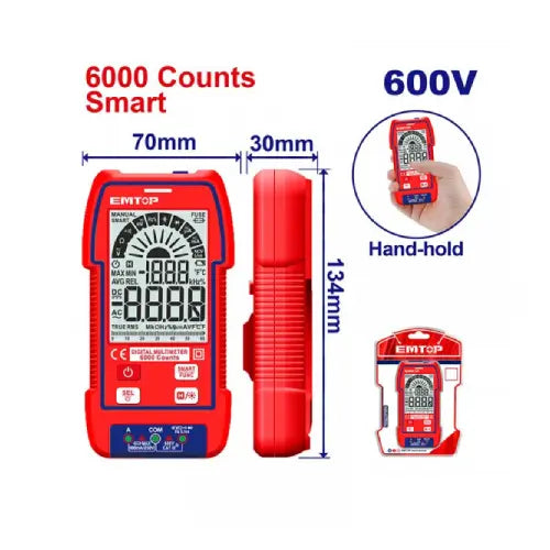 EMTOP digital multimeter – multi-functional measuring tool for voltage, resistance, and current in Qatar.