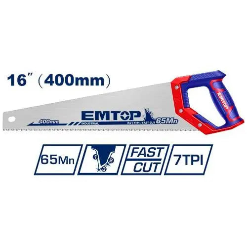 16-inch EMTOP hand saw – durable cutting tool for wood in Qatar