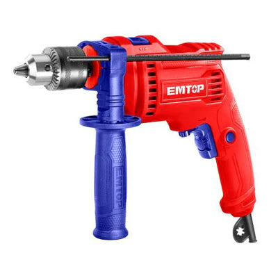 EMTOP 13mm impact drill 680W – compact power tool for drilling through wood, metal, and concrete in Qatar.