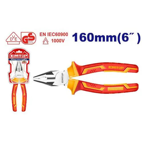 EMTOP insulated combination pliers – hand tool for cutting, gripping, and twisting wires in Qatar