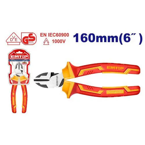 EMTOP insulated diagonal cutting pliers – safe electrical hand tool with high cutting power in Qatar