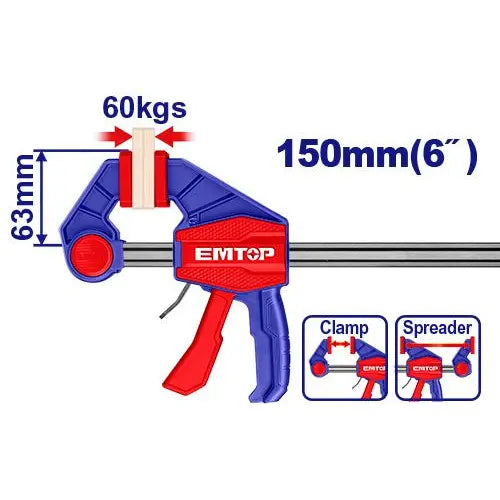 6-inch quick bar clamp by EMTOP – compact hand tool for woodworking in Qatar