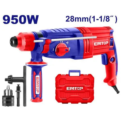 EMTOP rotary hammer 950W – powerful tool with chuck for heavy-duty drilling in Qatar