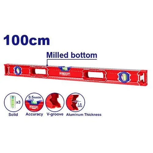  EMTOP 100cm spirit level – large measuring tool for long-range leveling in construction and masonry work in Qatar.