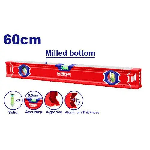  EMTOP 60cm spirit level – versatile measuring tool for general construction and home use in Qatar.