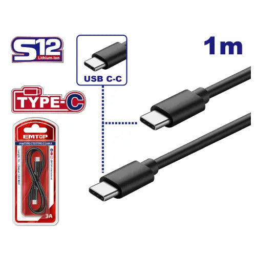 USB-C-C cable for EMTOP power tools – fast-charging accessory in Qatar
