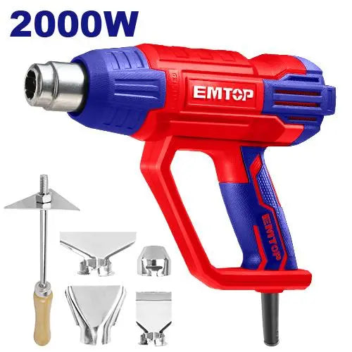EMTOP Heat Gun with 4pc nozzles for versatile heating and stripping tasks in Qatar