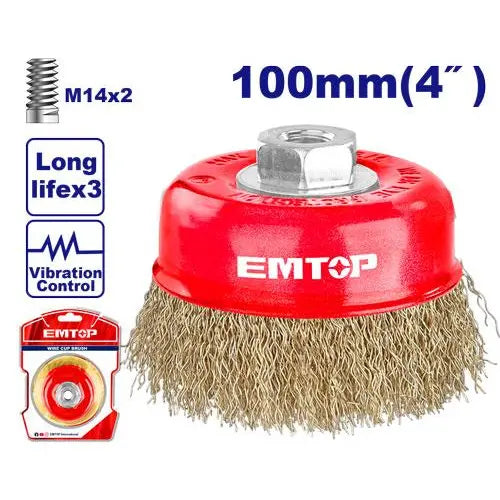 Wire cup brush 4 inch for heavy-duty cleaning and rust removal, durable hand tool in Qatar